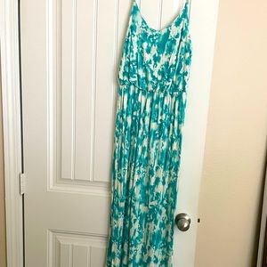 Turquoise Tie-Dye Maxi Dress